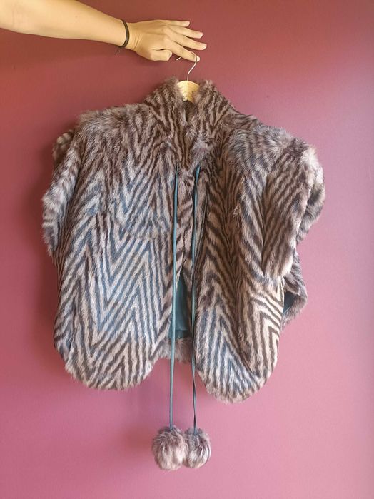 Casaco pele genuína de coelho