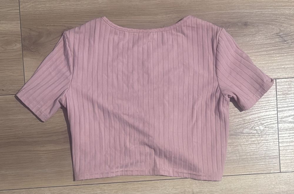 Shein top crop prążkowany różowy 10 lat