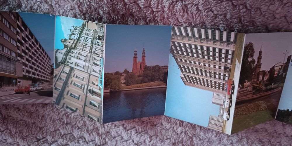 Stare widokówki  z PRL w mini książeczce Opole