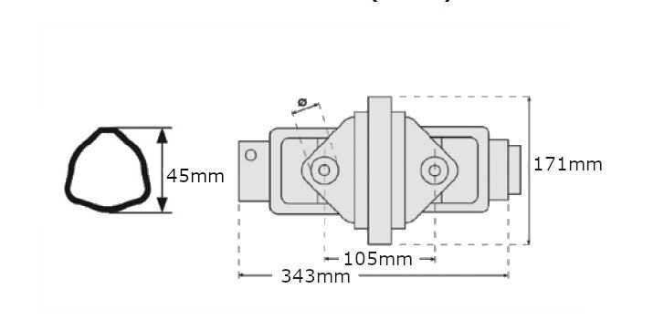 Przegub dwukrzyżakowy szerokokątny wałka WOM 27x94 / 32x76mm