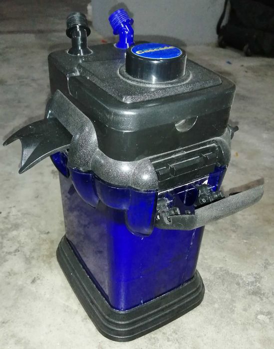 Aquário grande com acessórios, móvel e bomba/filtro