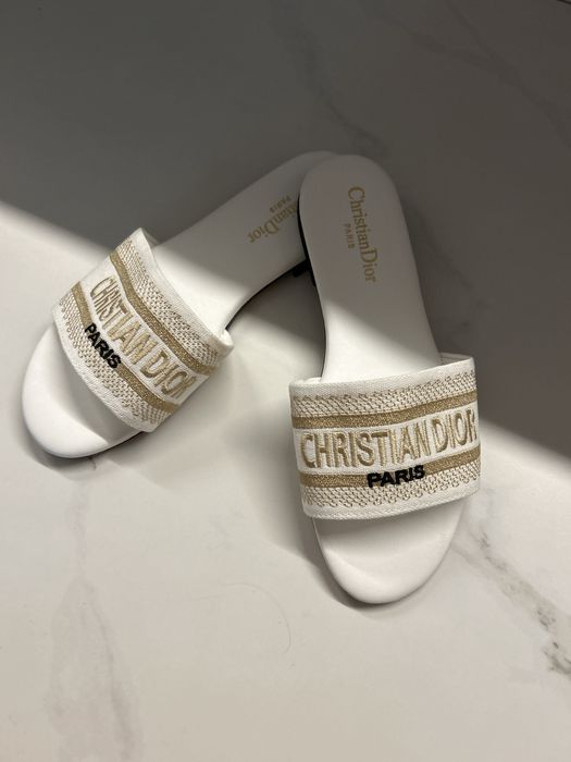 Klapki Dior czarne białe