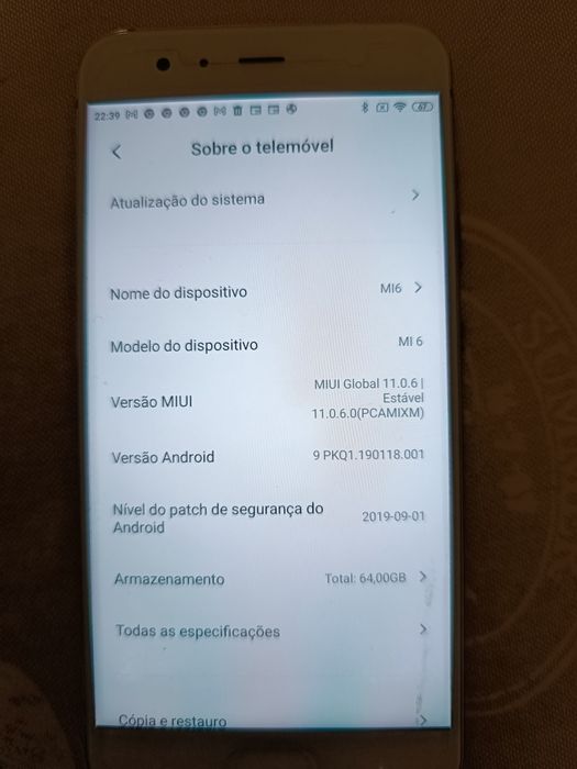 Telemóvel Xiaomi MI6