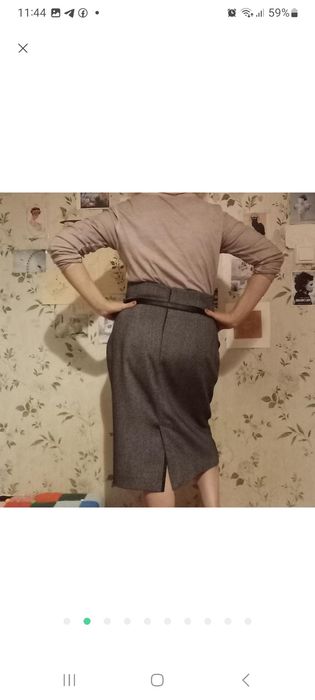 Спідниця прямого сілуету з високою посадкою, на стегна-100 см