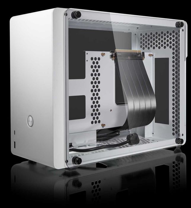 корпус raijintek ophion evo white Алюміній та скло з райзером (riser)