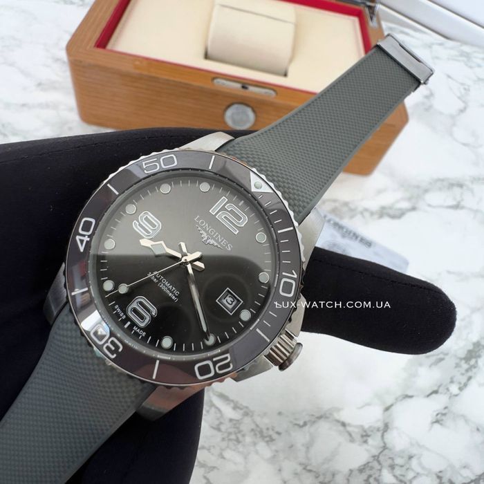Часы Longines Hydroconquest серые мужские Годинник
