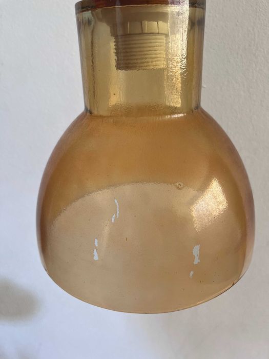Conjunto de 4 candeeiros de teto em vidro âmbar, ideal para DIY