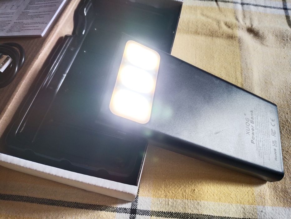 Новый повербанк XUQG 10000 mAh с LED фонариком и быстрой зарядкой (Power Bank) + подарок