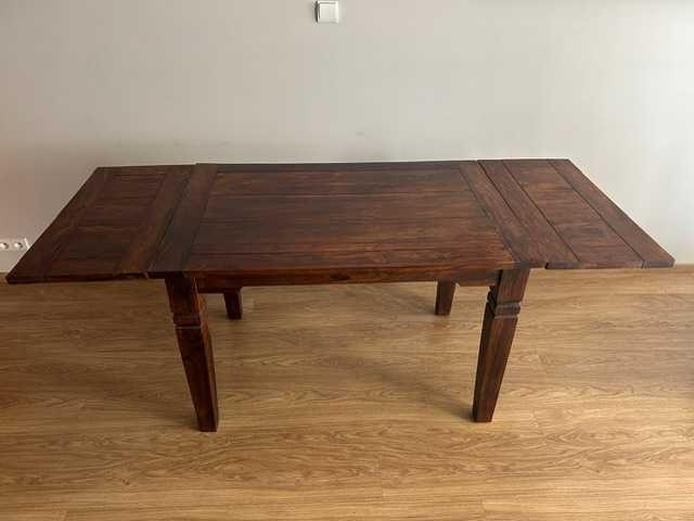 Stół drewniany indyjski 120x80 + 6 krzeseł palisander