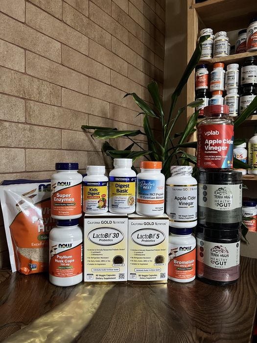 Для травлення  Пробіотики Псиліум Ферменти Пребіотики Яблучний оцет