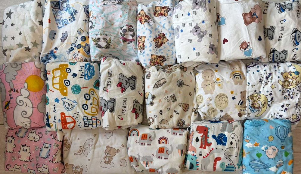 Простирадло байка на гумці дитяче в ліжечко 120*60 см