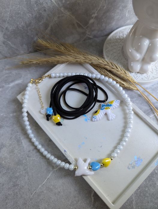 Чокер з пташкою( трендові прикраса