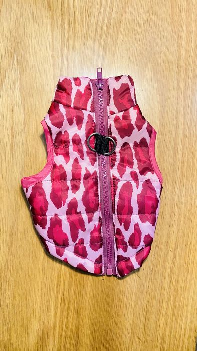 Casaco roupa colete cão quente acolchoado rosa camuflado novo