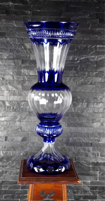 Vase Cristal Baccarat St Louis XXL Bleu Cobalt Cristal De Boheme