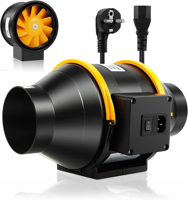FanGoFast Wentylator kanałowy 100 mm wyciągowy 198 m3/h 2 prędkości
