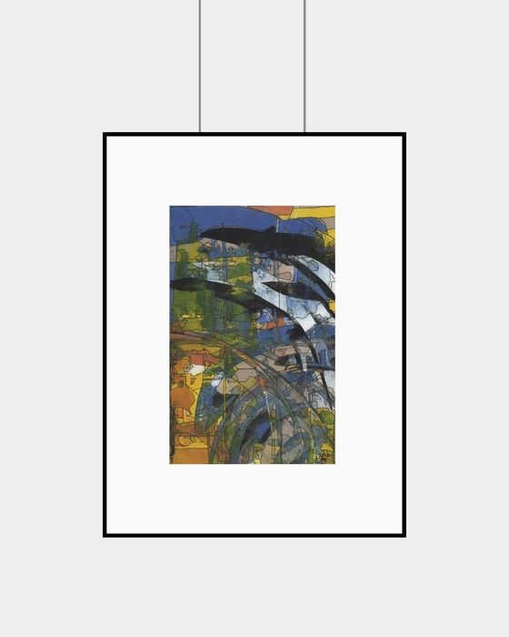 Obraz Akryl Abstrakcja Czarna Rama 30x40 cm