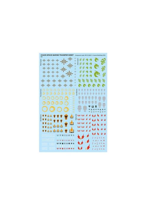 Warhammer 40000 Space Marines, Chaos, Orks Transfer Sheet Decals