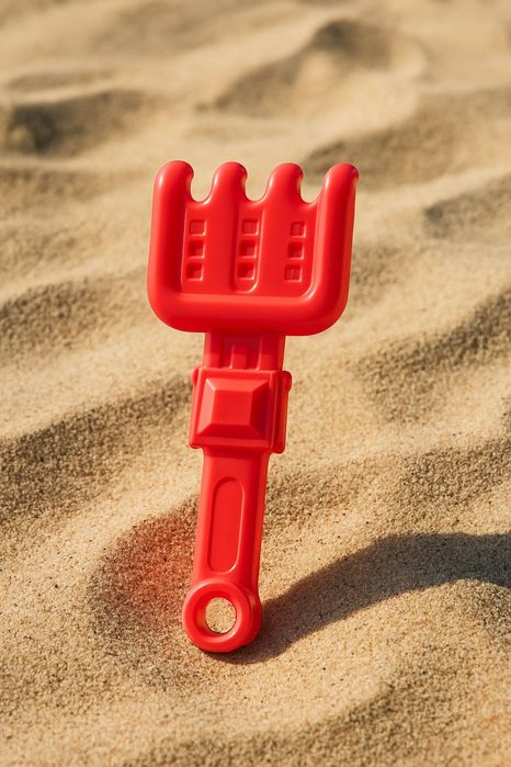 Plażowy zestaw do zabawy 5 elementów łódka łopatka grabki 2 foremki