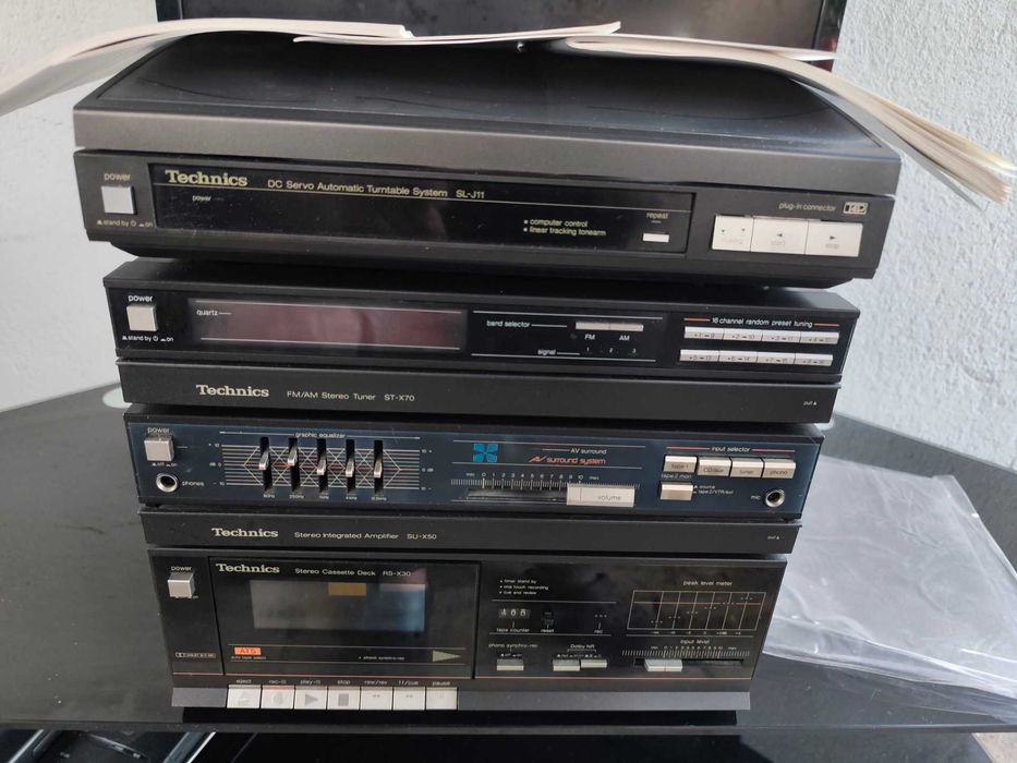wieża technics z gramofonem