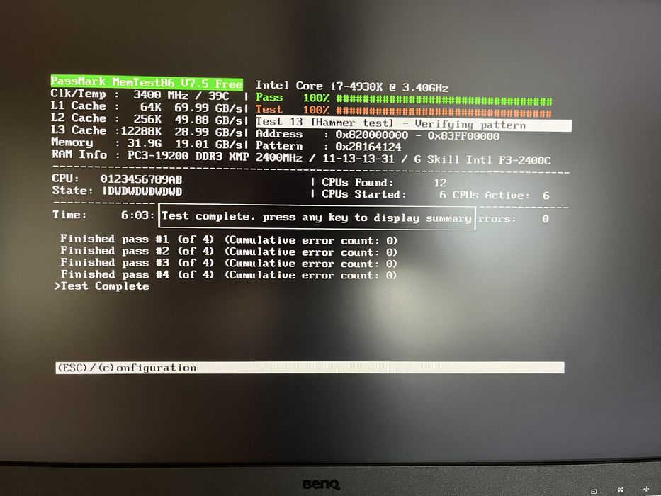Intel Core i7-4930K, Gigabyte GA-X79-UD3,  G.Skill RipjawsZ  F3-2400C11  32 ГБ DDR3