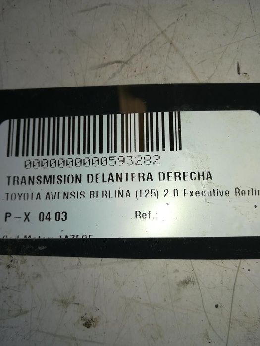 TRANSMISSÃO FRONTAL DIREITA TOYOTA AVENSIS 2004