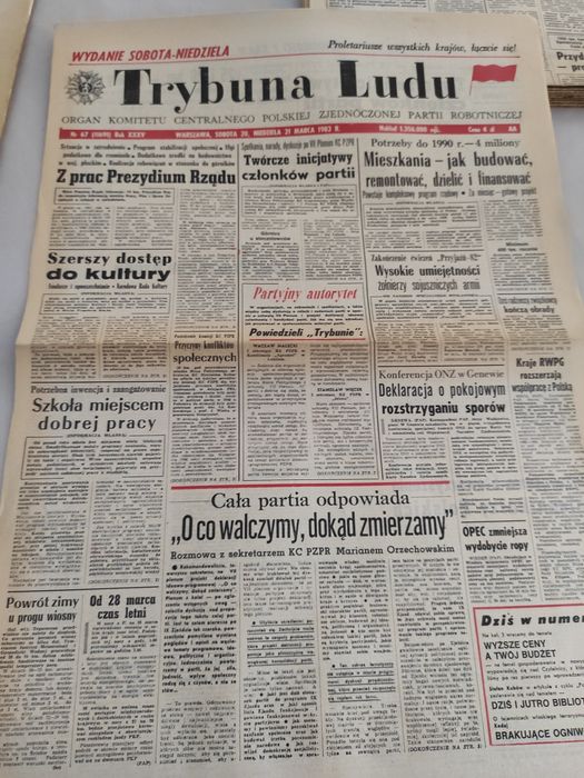 Trybuna ludu 20, 21 marca 1982