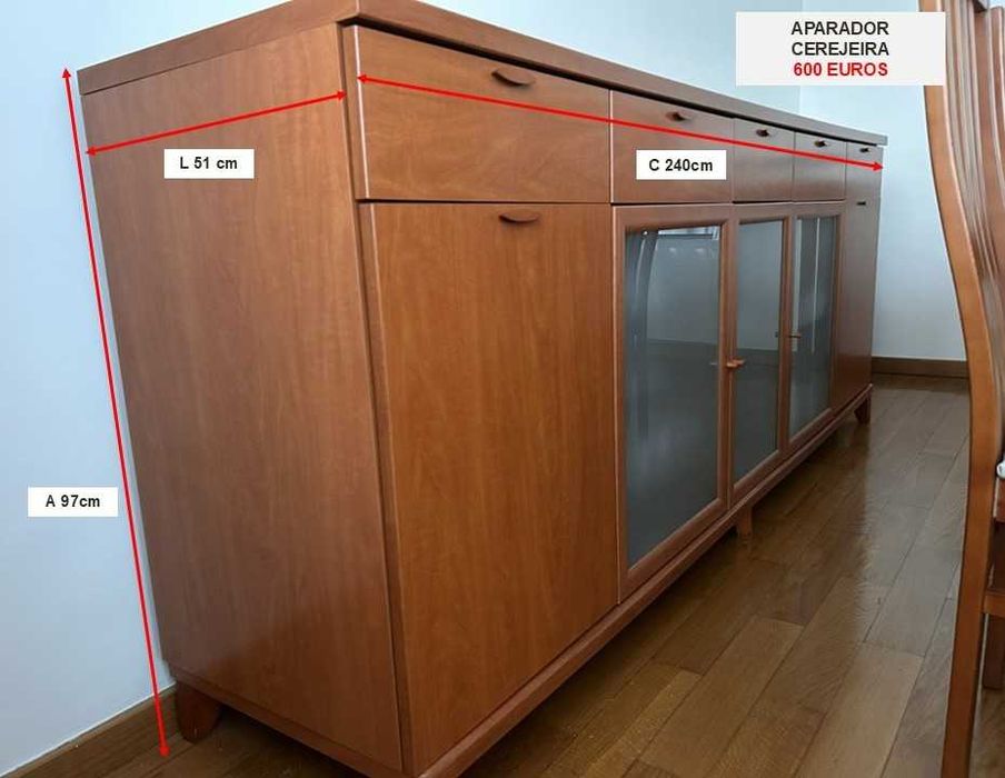 MOBILIA SALA Jantar e Estar (Mesa | Cadeiras | Aparador | Consola | Sofás Pele genuína | Móvel TV)