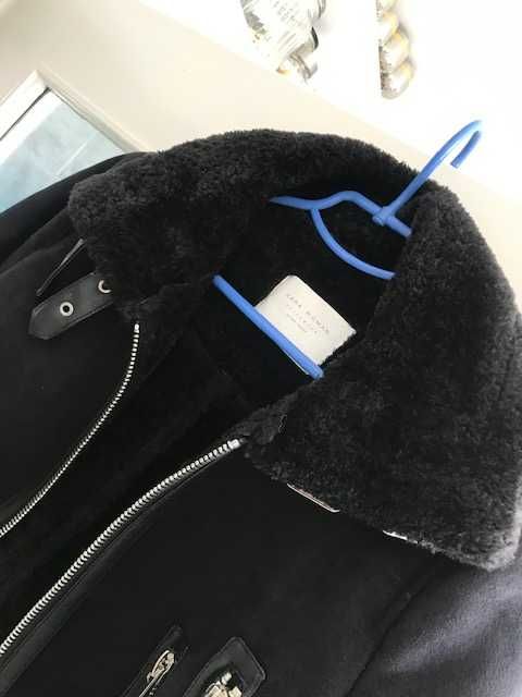 Kożuszek Zara xs nowy ciemny granat, zamki