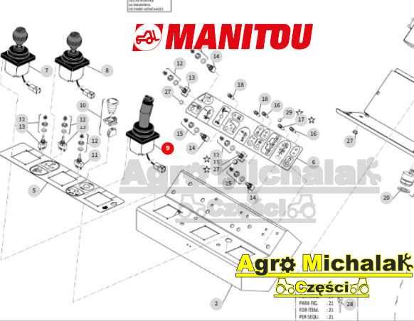 Dzojstik Manitou ATJ 160, ATJ180, TJ260, TJ280, ATS 150,, ATJ160