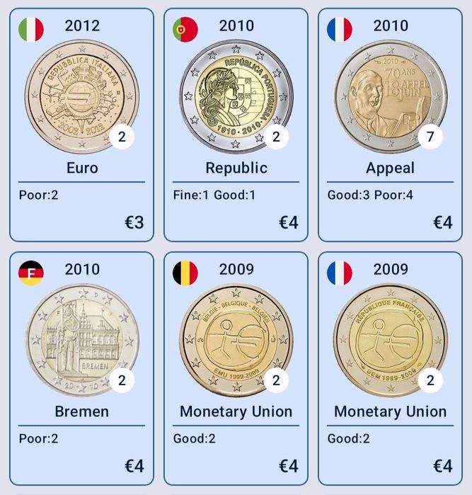 Troco Moedas Comemorativas 2 Euros