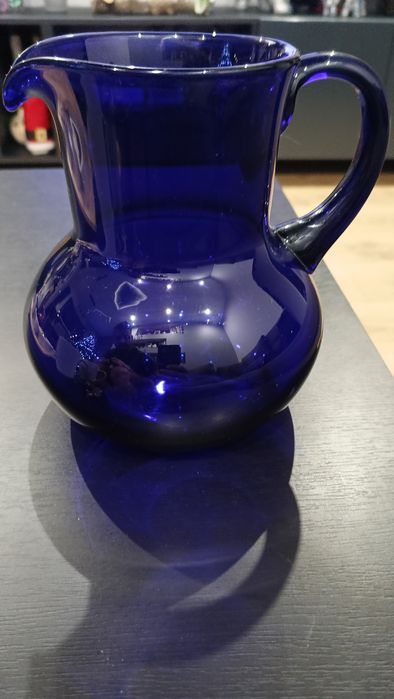 Szklany dzban - kobalt - Vinted - PRL
