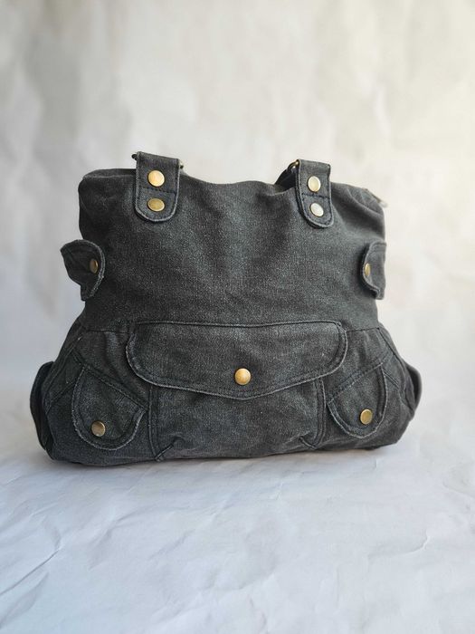 Сумка на плече NEW BAGS сірий канвас з кишенями