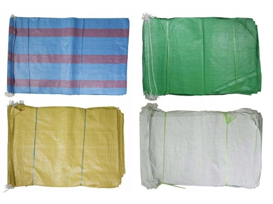 Worki PP 50x80 cm różne kolory mocne od ręki ogród trawa mąka węgiel