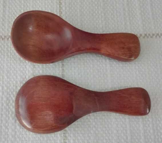 2 Mini colheres de madeira ideal para sal, açúcar, farinha etc