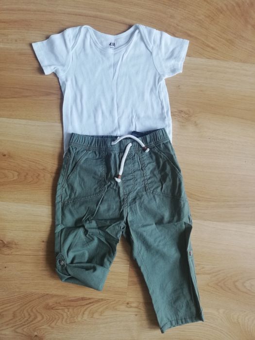 Spodenki i body, komplet chłopiec h&m 86