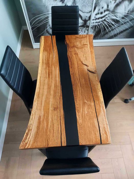 Stół dębowy + żywica epoksydowa 120x60