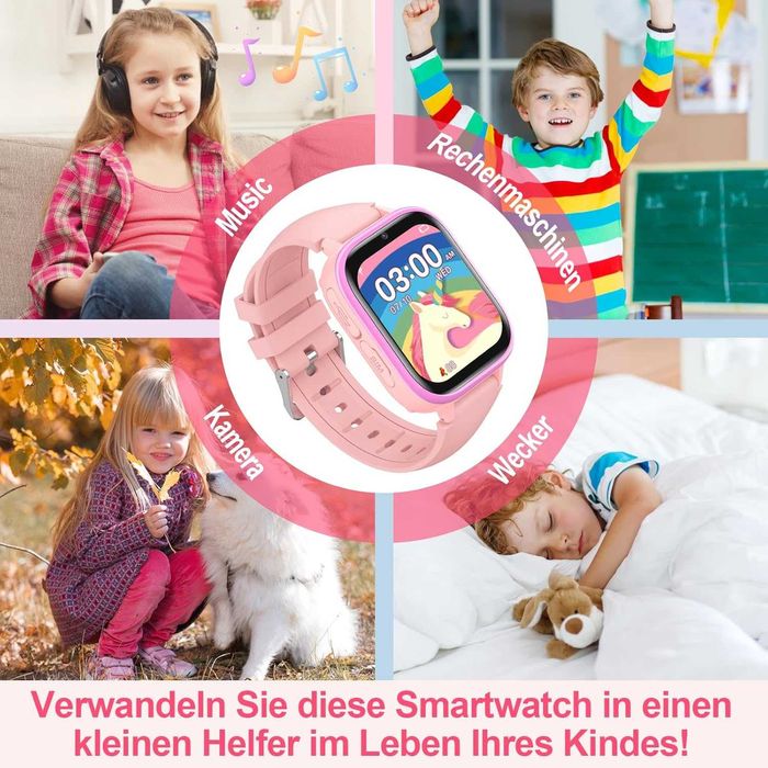 OKYUK smartwatch dla dzieci telefon aparat gry budzik audiobooki SIM