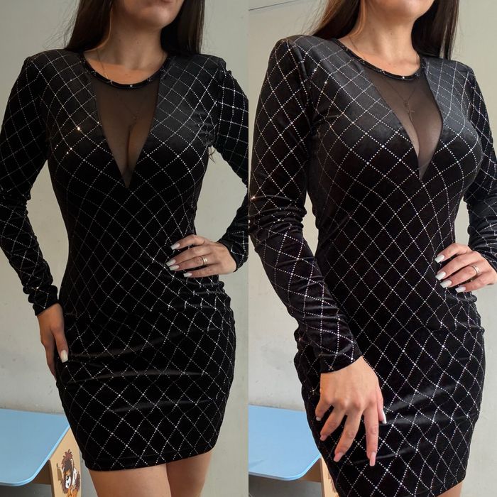 Облегающее вельветовое  платье 34 размер