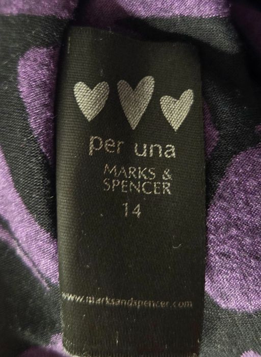 Bluzka Fioletowa Czarna Per Una S/M