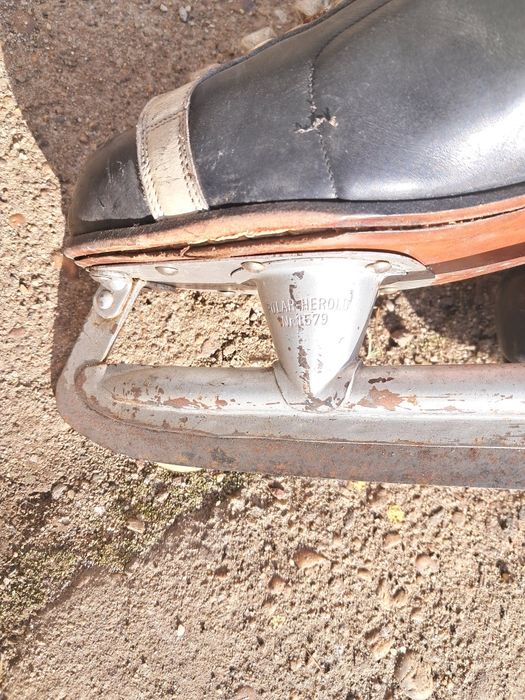 Łyżwy 40 Stare PRL Polar Herold rozm 7 skóra Old School wystrój Loft