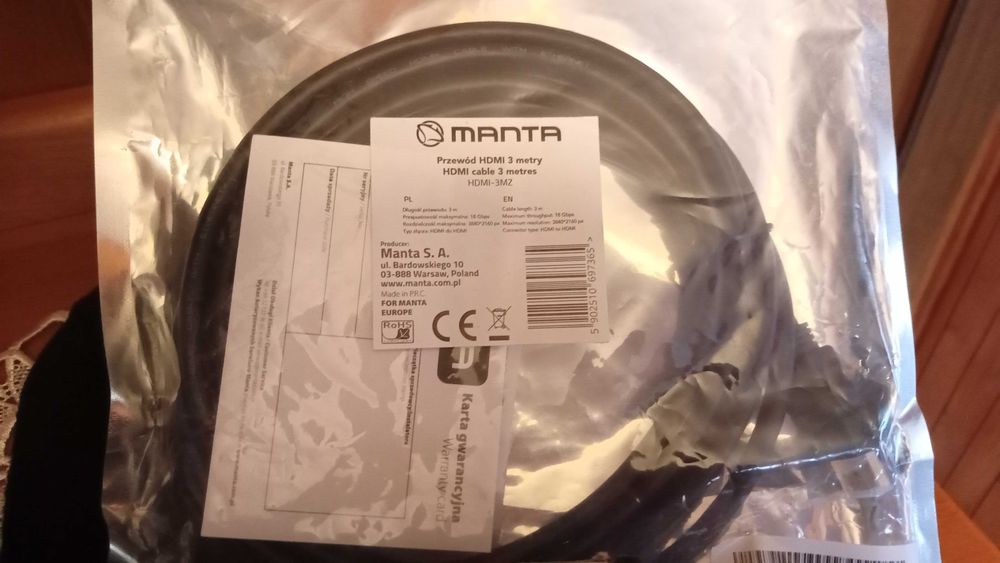 Dekoder do telewizora    DVB-T2 oraz kabel HDMI
