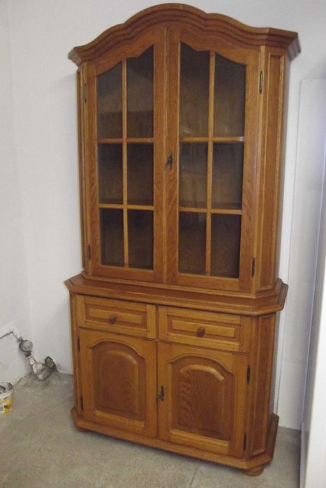 kredens dębowy rustikal witryna komoda