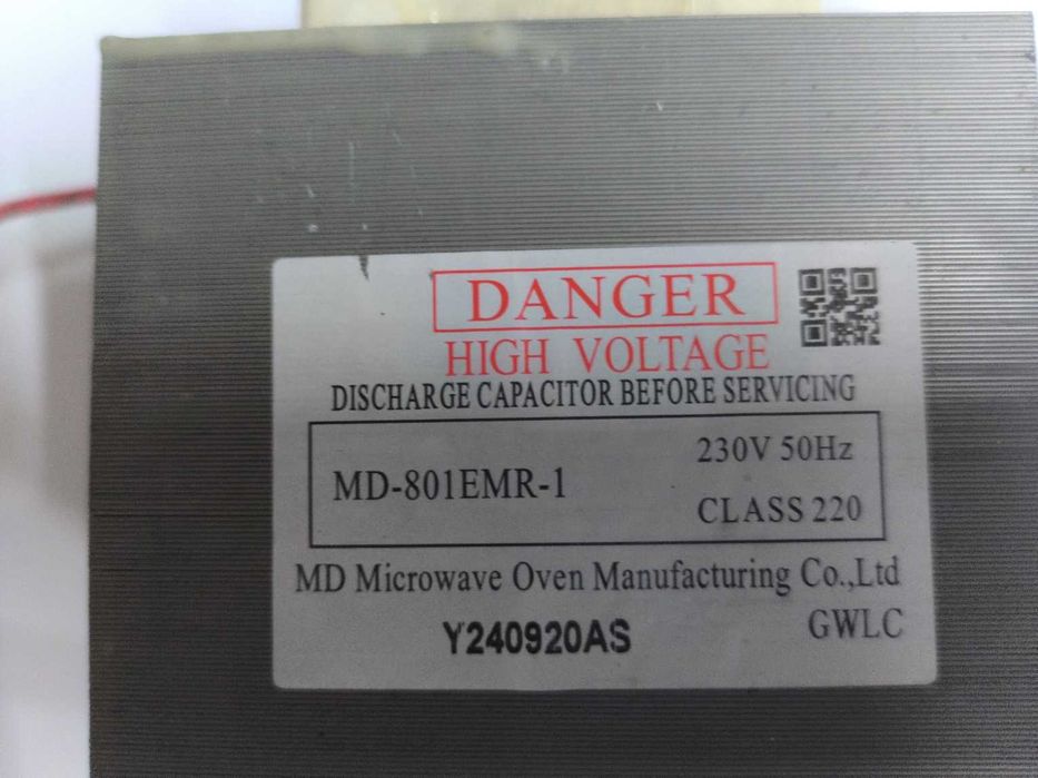 Transformator wysokiego napięcia MD-801EMR-1 230 V 50 Hz – sprawny