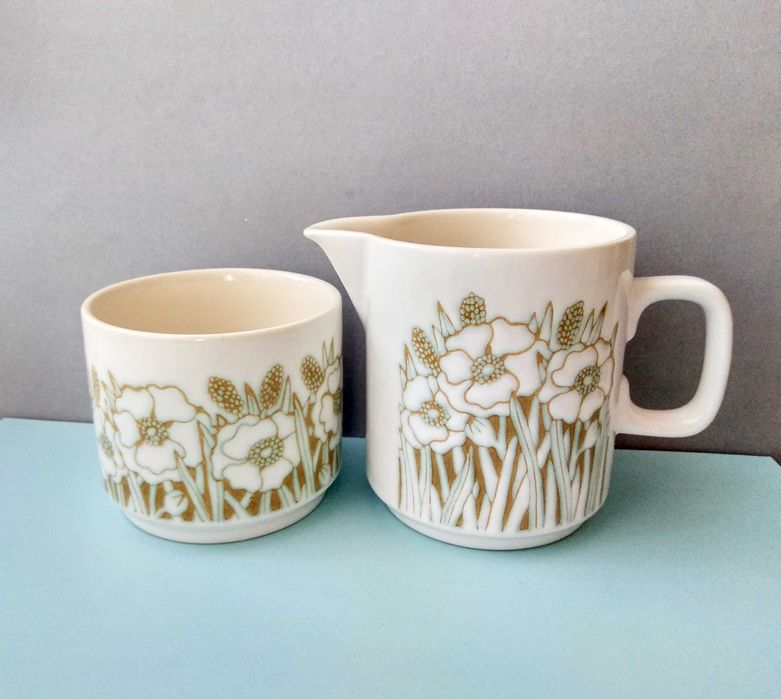 Фарфоровый молочник и сахарница Hornsea Fleur made in england