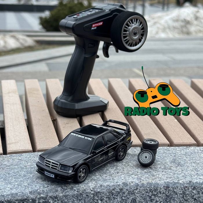 Дрифт машинка Mercedes W201 Mini Drif Черная на радиоуправлении 1:43