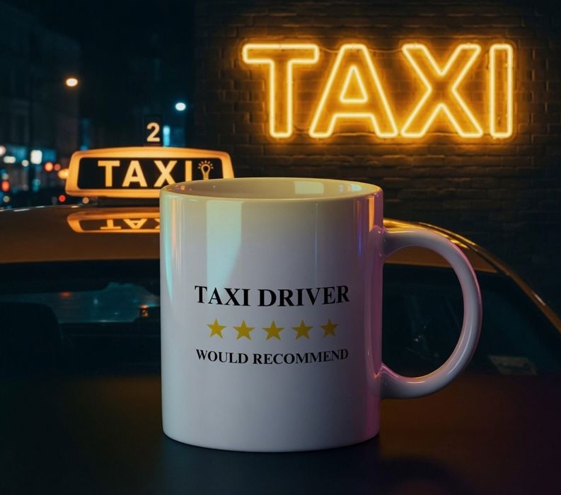 Smieszny prezent dla kierowcy taksowki kubek dla taksowkarza bolt uber