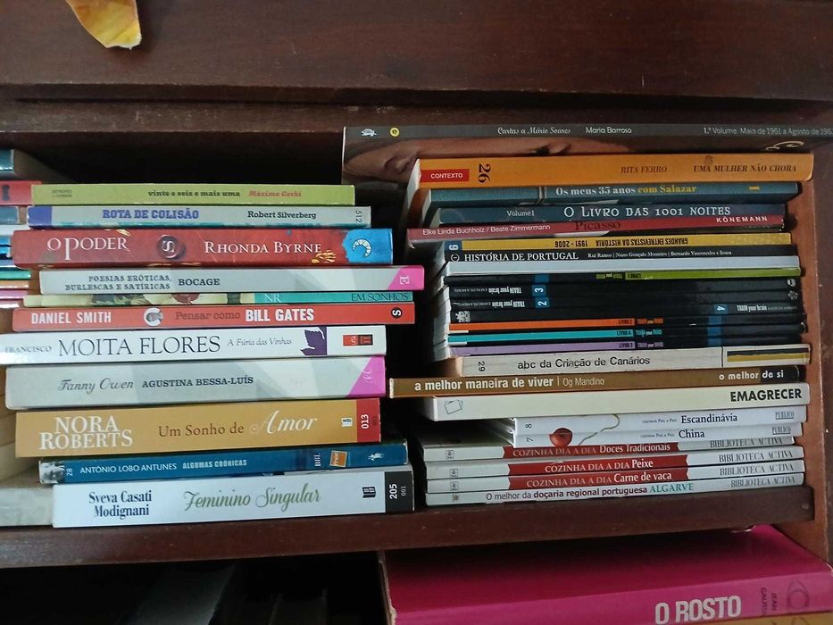 Vários livros, romances, poesia, astrologia, ficção, não ficção, ...