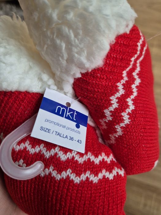 Świąteczne grube skarpetki z systemem antypoślizgowym