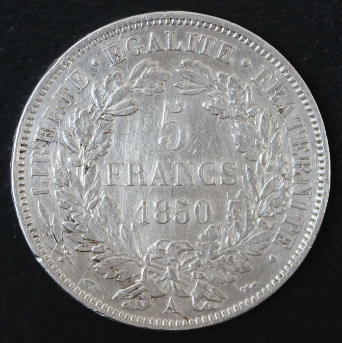 монета 5 франков 1841,1850,1869 года