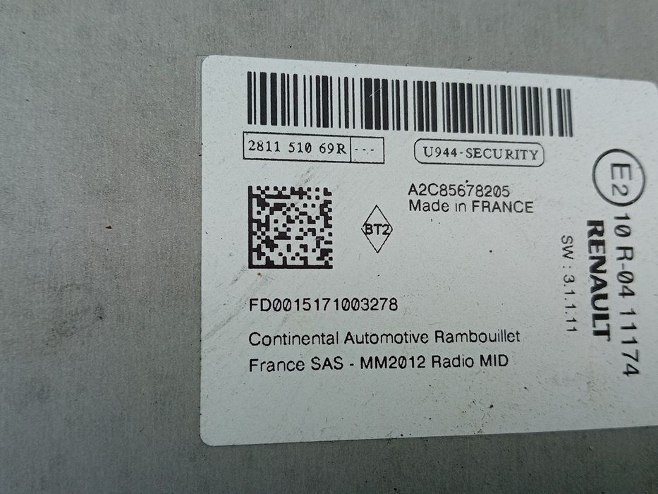Rádio / auto-rádio RENAULT Zoe (BFM_)